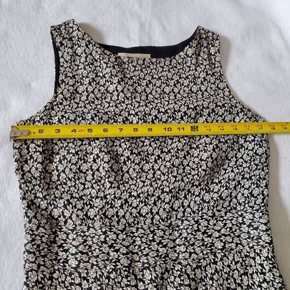 Casual Corner Dress Black Floral Size 8 Size Zip Lined - Picture 11 of 13
